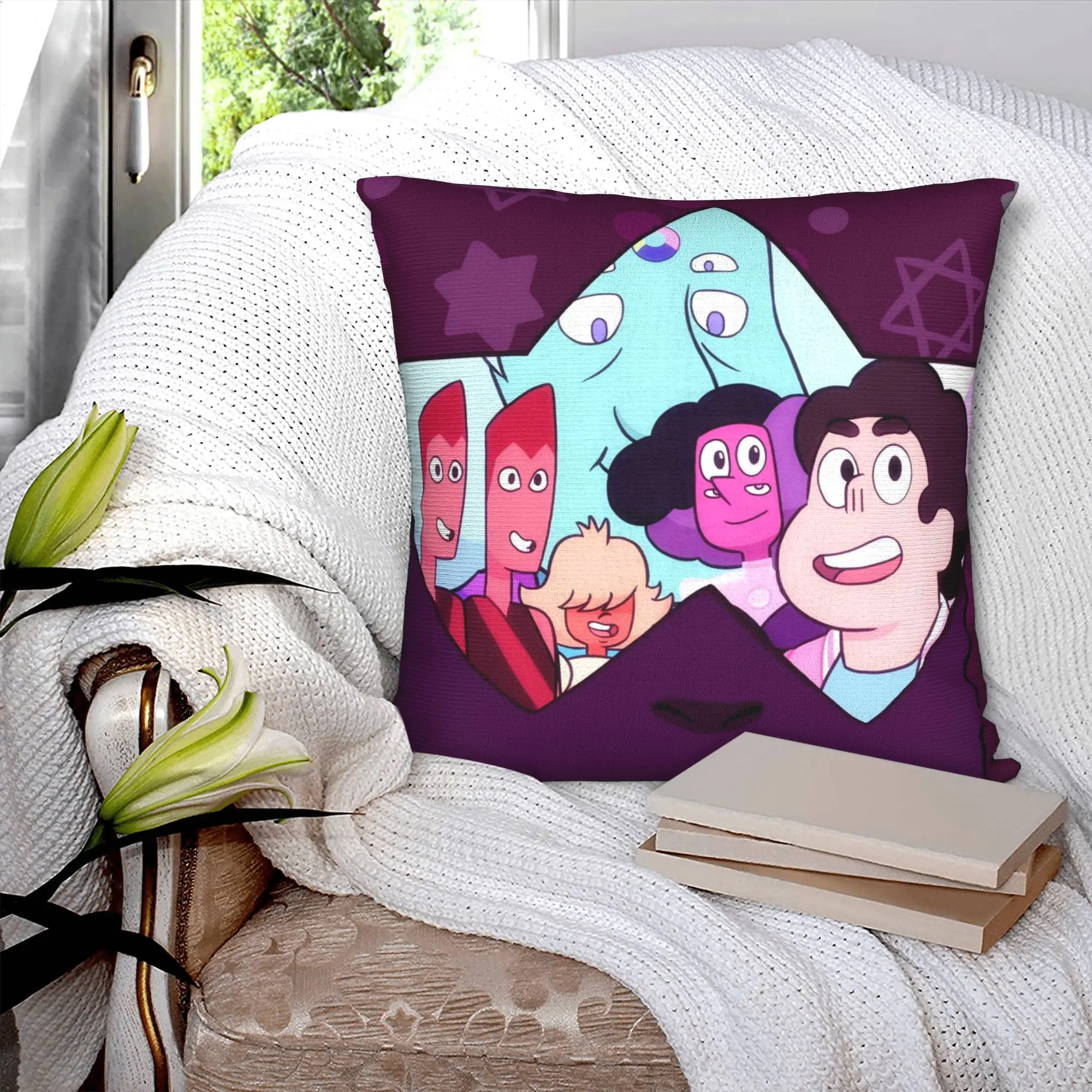 Fashion Steven Universe Cushion Cover 45x45cm Velvet Children Gift Cartoon Pillow for Sofa Square Pillowcase Decoration