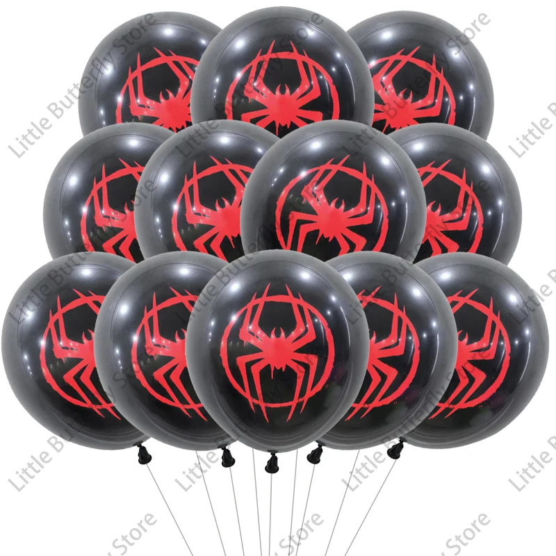 Disney-Ballons Spider Man à travers le verset de l\'araignée, fournitures de fête en latex, ballons Spidey, décoration de fête d\'anniversaire, 12 po