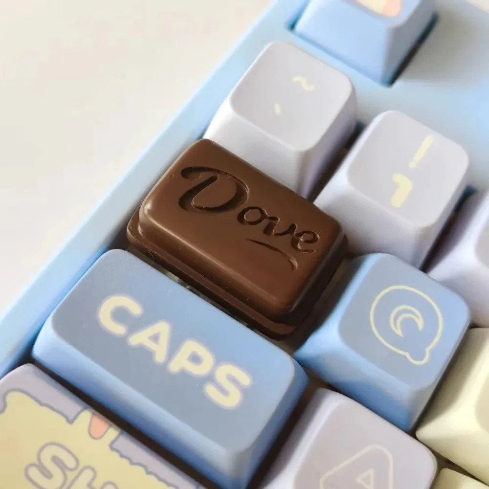 Dove Chocolate Theme Keycap Custom Girl  Retro Resin Keyboard Cap  for Mechanical Keyboard Accessories 1U Cherry MX Gift Akko