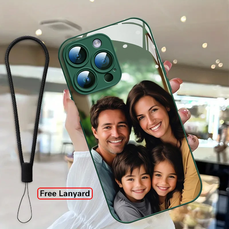 DIY Custom for iPhone 17 16 15 14 13 12 Pro Max Plus Personal Photo Custom Watercolor Tempered Glass Case Premium Protective Cov view 4