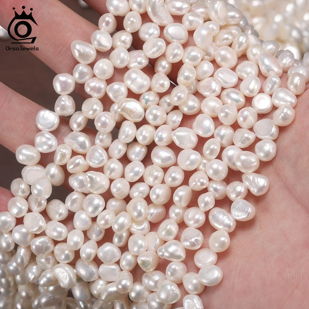 

ORSA JEWELS 5-6mm Baroque Freshwater Pearl Beads High Quality 4A Irregular Shape Loose Beads Jewelry Making DIY for Women PP6