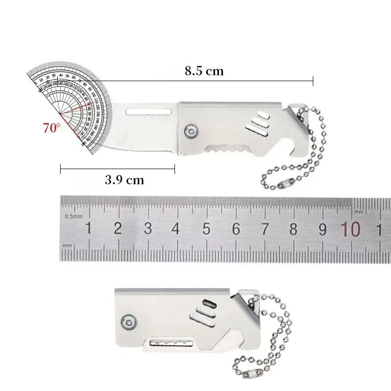 Mini Outdoor Folding Knife D2 Steel Portable Bottle Opener Sharp Cutting Tool Hanger High Hardness Knife Camping Survival Tool image 5