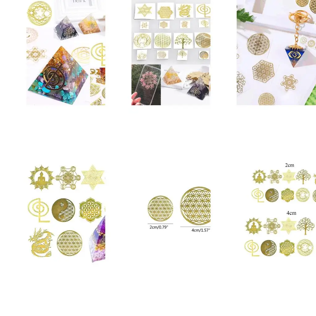  Copper Orgonite Sticker Resin Flower Life Stickers Clear Decorate Stickers