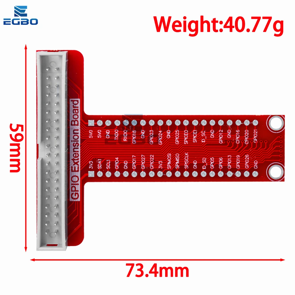 1~4PCS EGBO T Type GPIO Breakout Expansion Board Adapter with 20cm FC40 40pin Flat Ribbon Cable for Raspberry Pi 3 2 Model B &B+