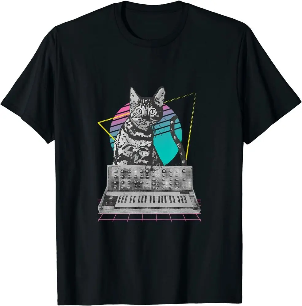 Synthesizer Cat Syntth Premium Great Idea T-Shirt Anime Graphic T-shirts Y2K Tops Unisex Summer Short Sleeve