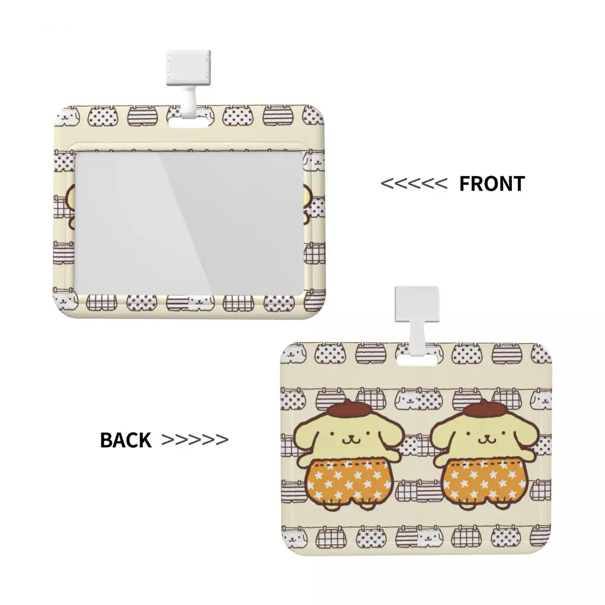 

Custom Cartoon Anime Pom Pom Purin ID Badge Holders For School Card Holder Unisex Neck Lanyard