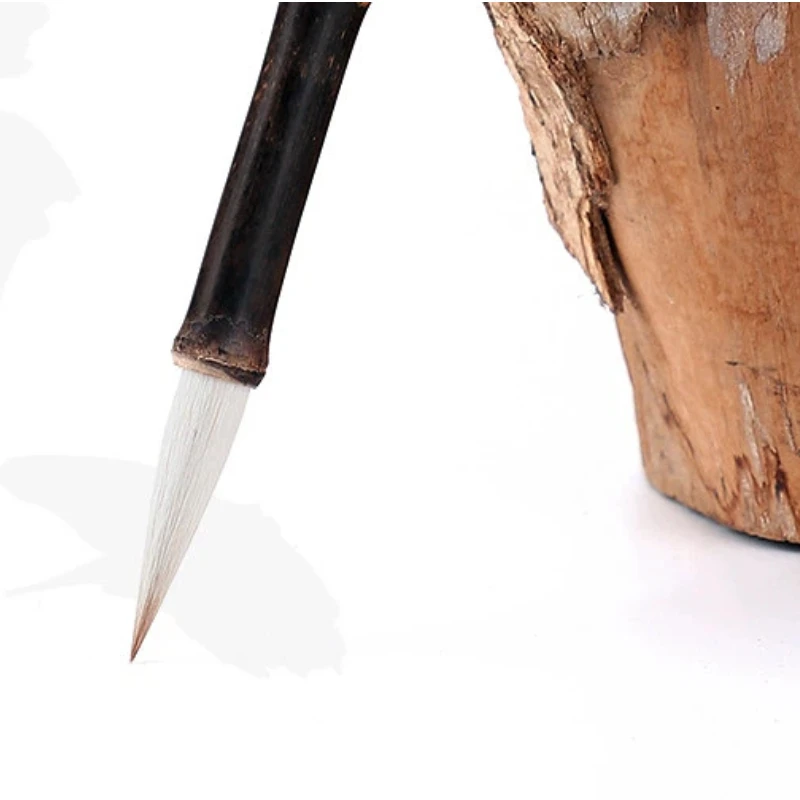 Bamboo Handle Mixed Hair Calligraphy Brush Set Woolen Hair Wang Xizhi Regular Script Practice Brush Professional Huzhou Brush
