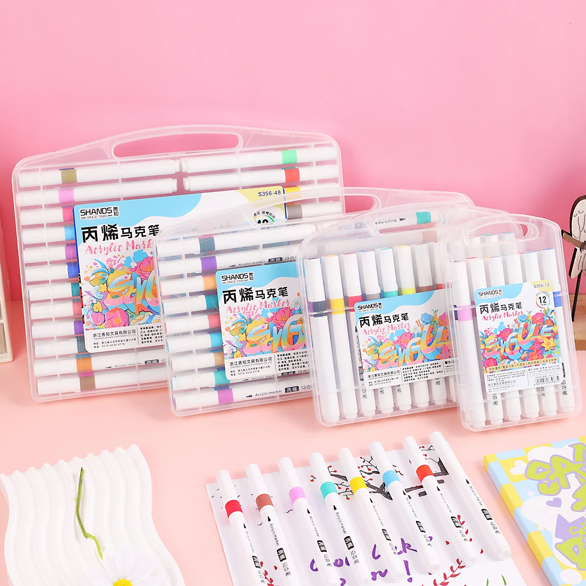 

12/24/36/48 шт., набор акриловых маркеров, Детские граффити, самодельная Водонепроницаемая художественная ручка, толстая круглая бочка