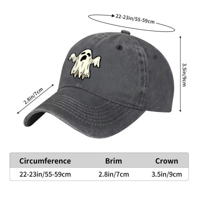 Ghost Pattern Adjustable Baseball Cap Lightweight Vintage Unisex Outdoor Sports Street Style Hiking Festival Gift
