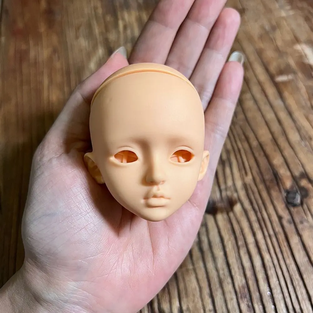 New Handmade 1/6 MJD Doll Head Soft PVC No Makeup No Makeup Doll Head DIY Half-White Skin BJD Doll's Head Dress Up Toys