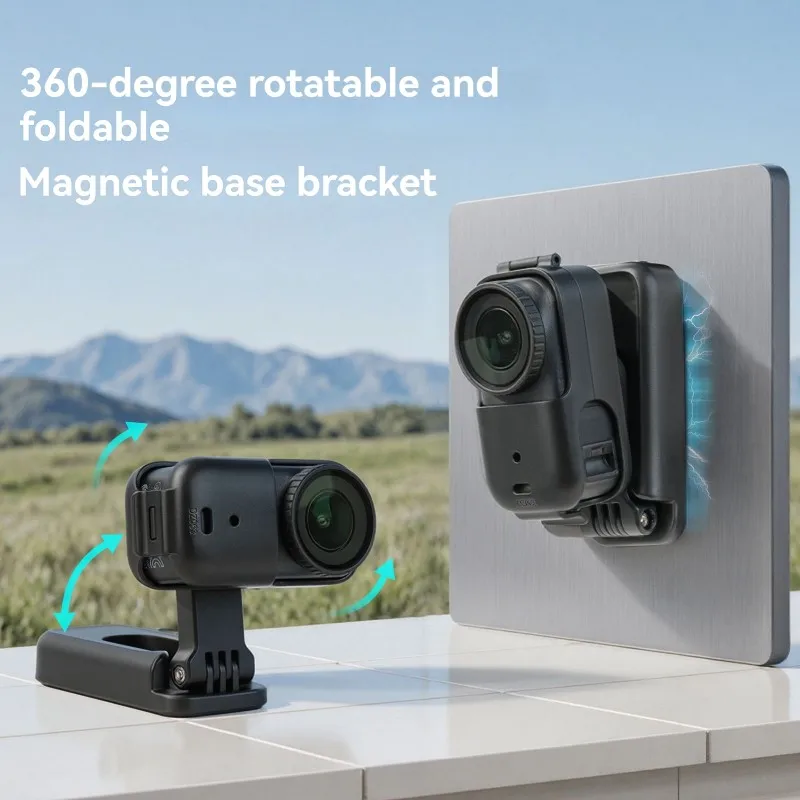 EVENTS DAY Accessories-Magnetic Stand Base-360 Degree Rotatable Folding Camera Mount In Black