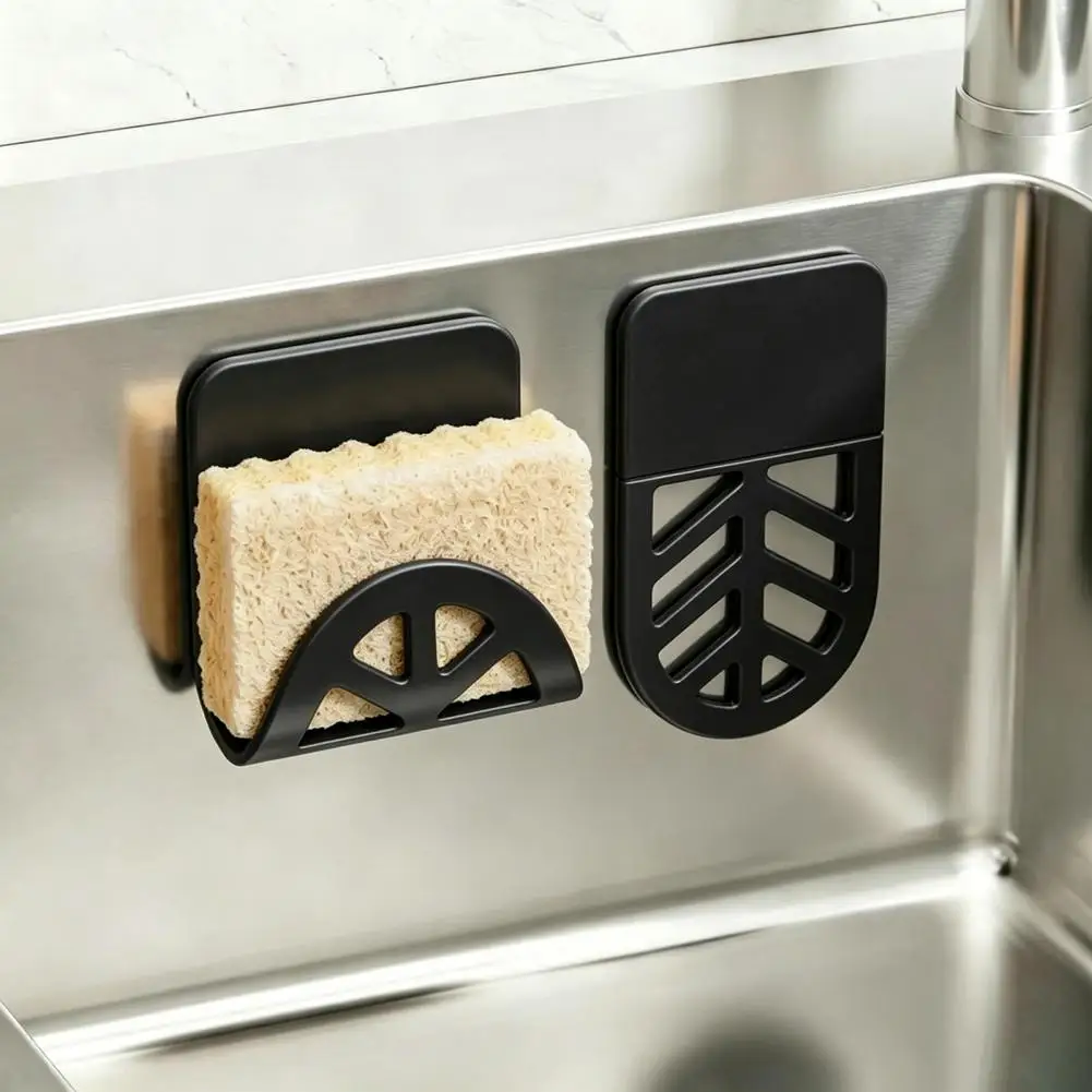 Kitchen Sink Caddy Self-adhesive Sponge Holder Organizer Rust-proof Aluminum Alloy Drainage Rack for Kitchen for Sponges