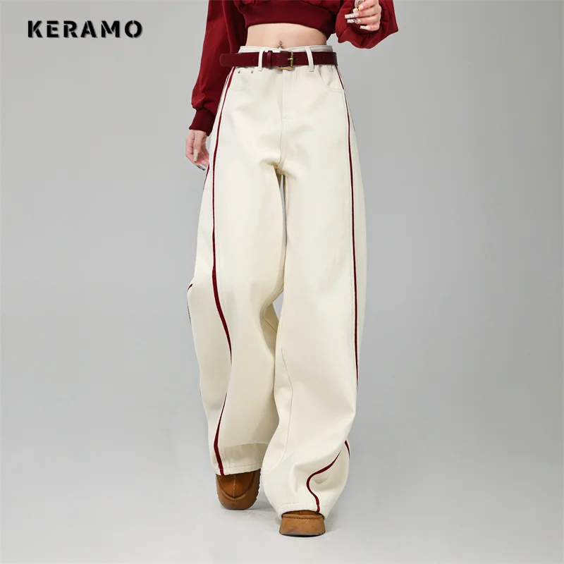 

CasualGrunge Street Retro High Waist Jeans Normcore Y2K Baggy 2000s Denim Trouser Vintage Striped Patchwork Minimalist Pants