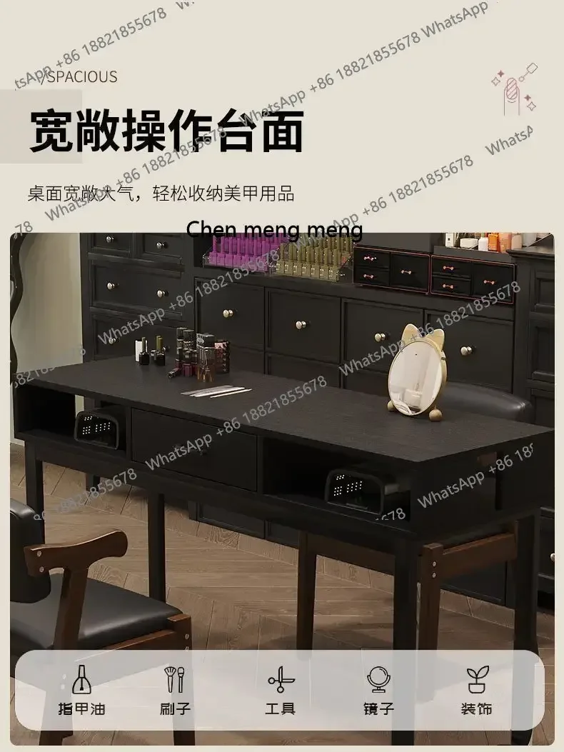 업그레이드되고 두꺼워진 미국식 매니큐어 레트로 심플 테이블 e****mical 매니큐어샵 일본식 테이블 H