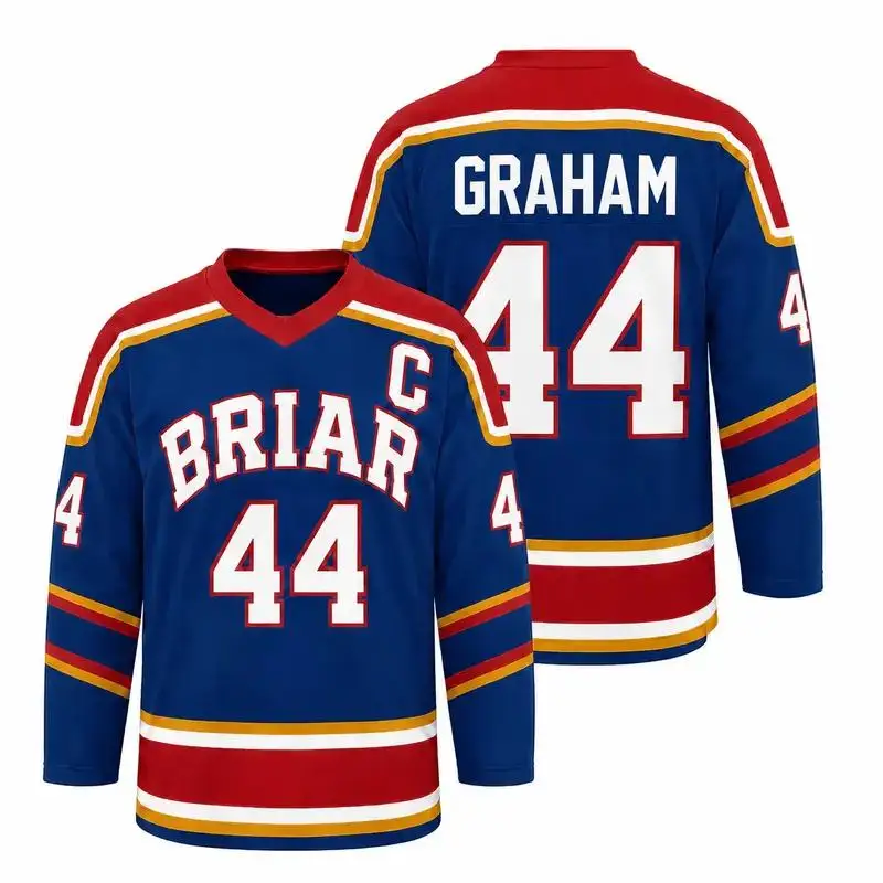 Off campus BRIAR BRIAR University Hockey Jersey GRAHAM 44 Fashion Sportswear Men's Casual Breathable Loose Long Sleeve Top