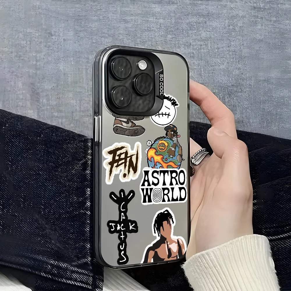 

Luxury T-Travis S-Scott Cactus Jack Phone Case For iPhone 16 15 14 13 12 11 Pro Max Plus – Colorful Gradient Soft TPU Back Cover