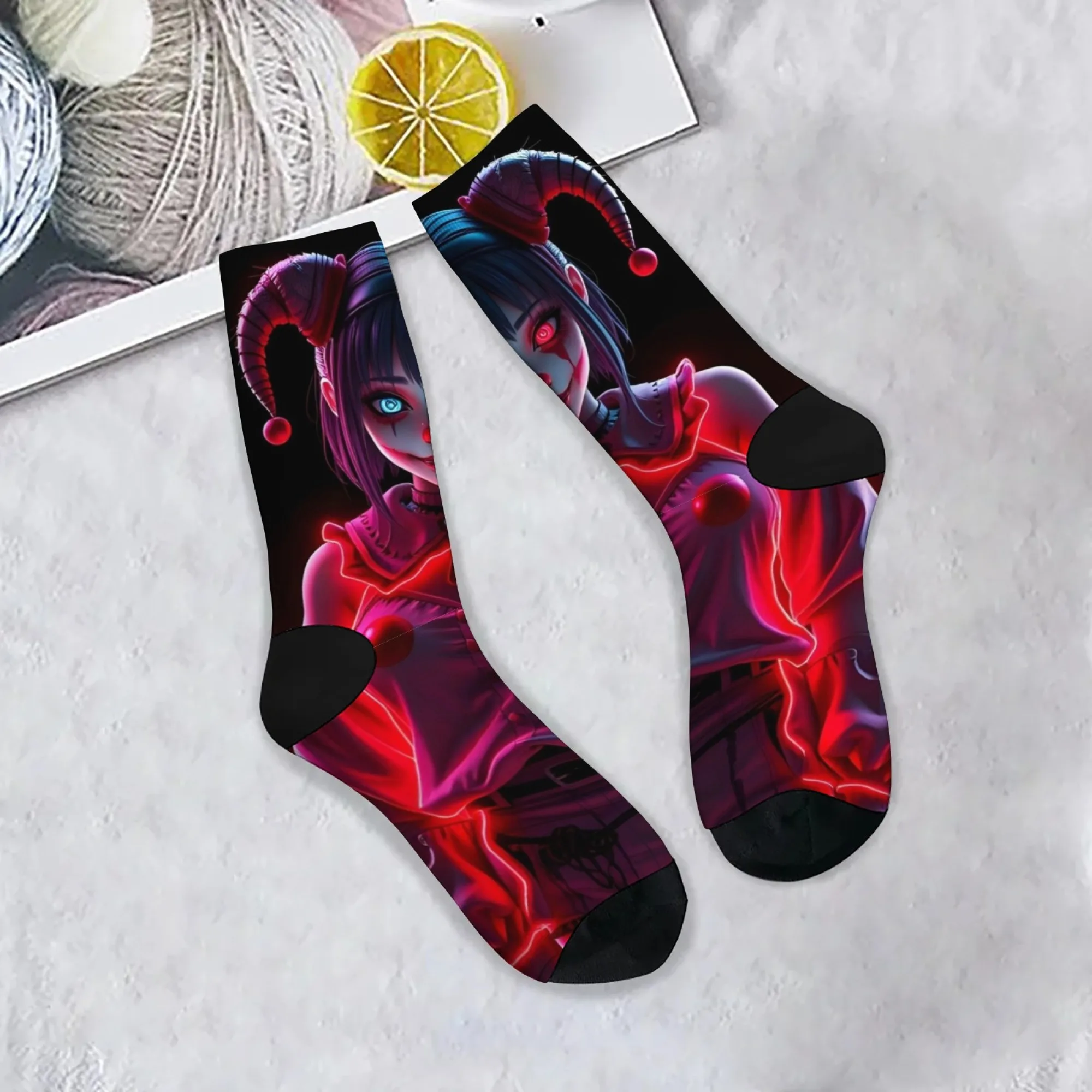 

Neon Clown Novelty Funny Socks Harajuku Style Casual Fashion Men's Socks Comfortable Warm Anti-Slip Crazy Street Hip-Hop Socks