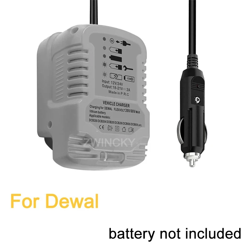 DC 12V/24V Li-Ionen-Akku Mini Kompaktes Autoladegerät Zigarettenanzünder-Stecker mit LED für Makita/Dewalt/Milwaukee/Bosch/Einhell 18V – Detail 13