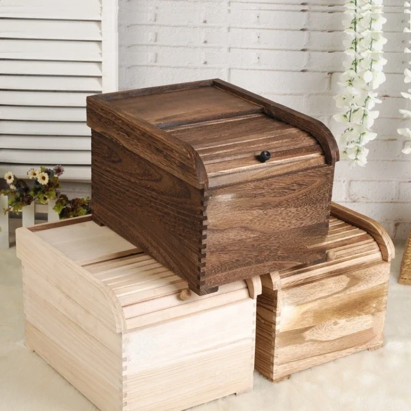 

Solid wood rice storage box, insect-proof and moisture-proof rice bucket box 5 10kg rice tank surface box