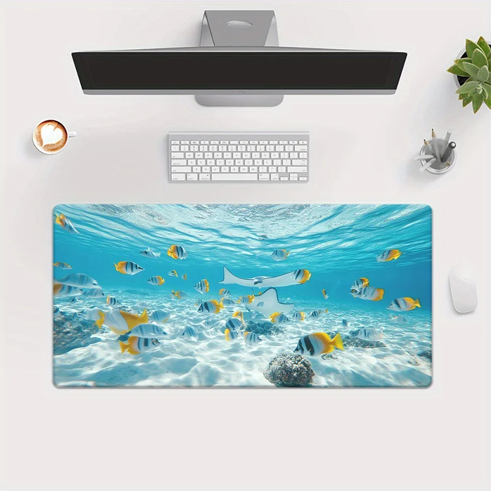 Tropical Fish Under Water Scene XXL Extended Mouse Pad Durable Rubber Gaming Keyboard Mat for Office PC Gamer