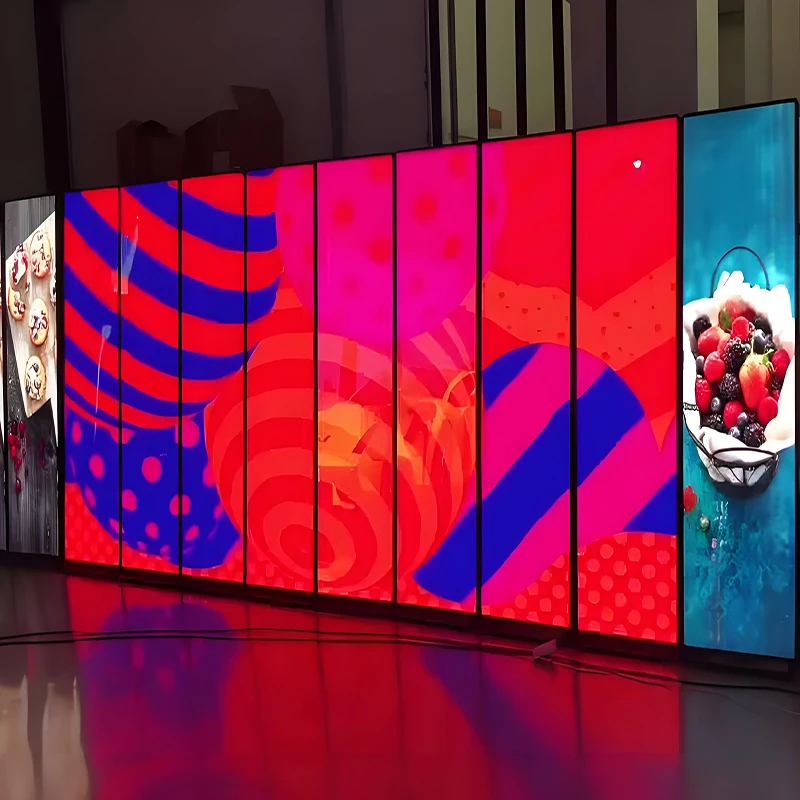 カスタマイズ可能な超薄型ワイヤレスLEDディスプレイ（スマートコントロール＆バッテリー駆動）