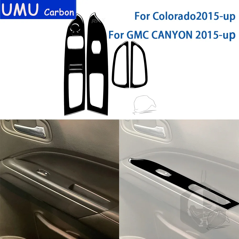 For Chevrolet Colorado/GMC CANYON 2015-up Accessories Car Black Plastic Interior Gear Central Control CD Air Outlet Trim Sticker