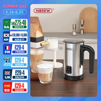 HiBREW 4 in 1 Milk Frother Frothing Foamer Fully automatic Milk Warmer Cold/Hot Latte Cappuccino Chocolate Protein powder M3A