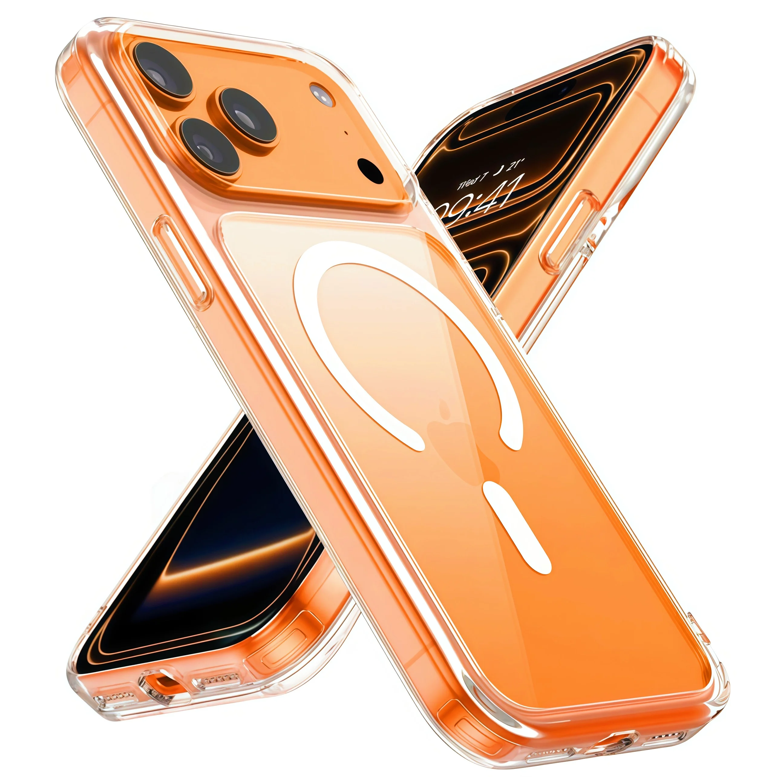 Transparente, magnetische TPU-Handyhülle mit stoßfestem Schutz für iPhone 17 Pro Max/17Pro/17/Air/16/15/14/13/12/11-klar