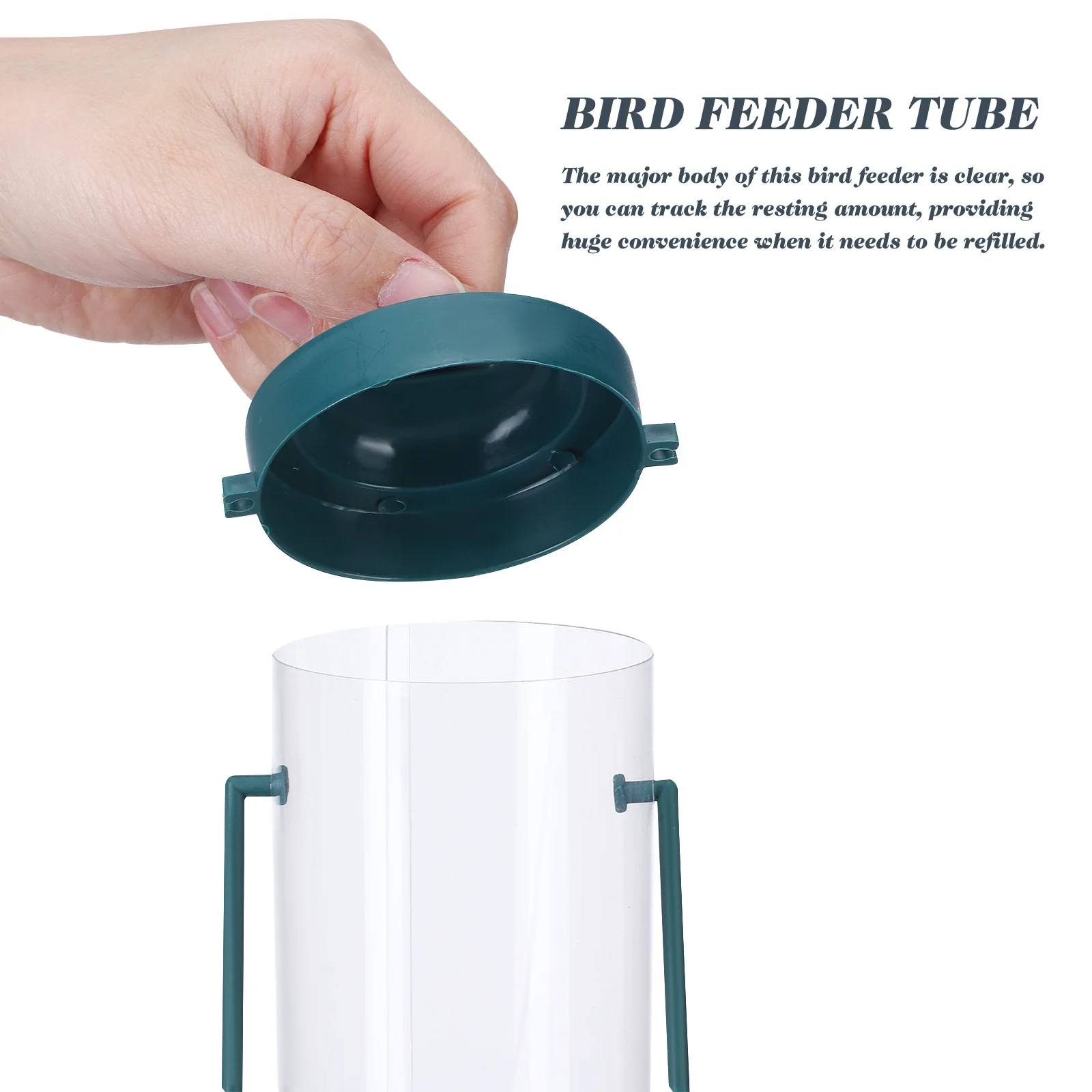 

Outdoor Hanging Bird Feeder Hummingbird Feeder Clear Tube Dual Outlet Stable Base for Wild Birds Parakeet Food Holder