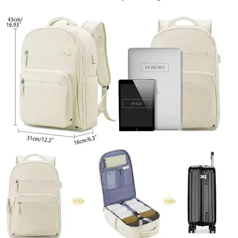 New travel backpack, women's backpack, large-capacity boarding, short-distance business travel luggage, computer schoolbag