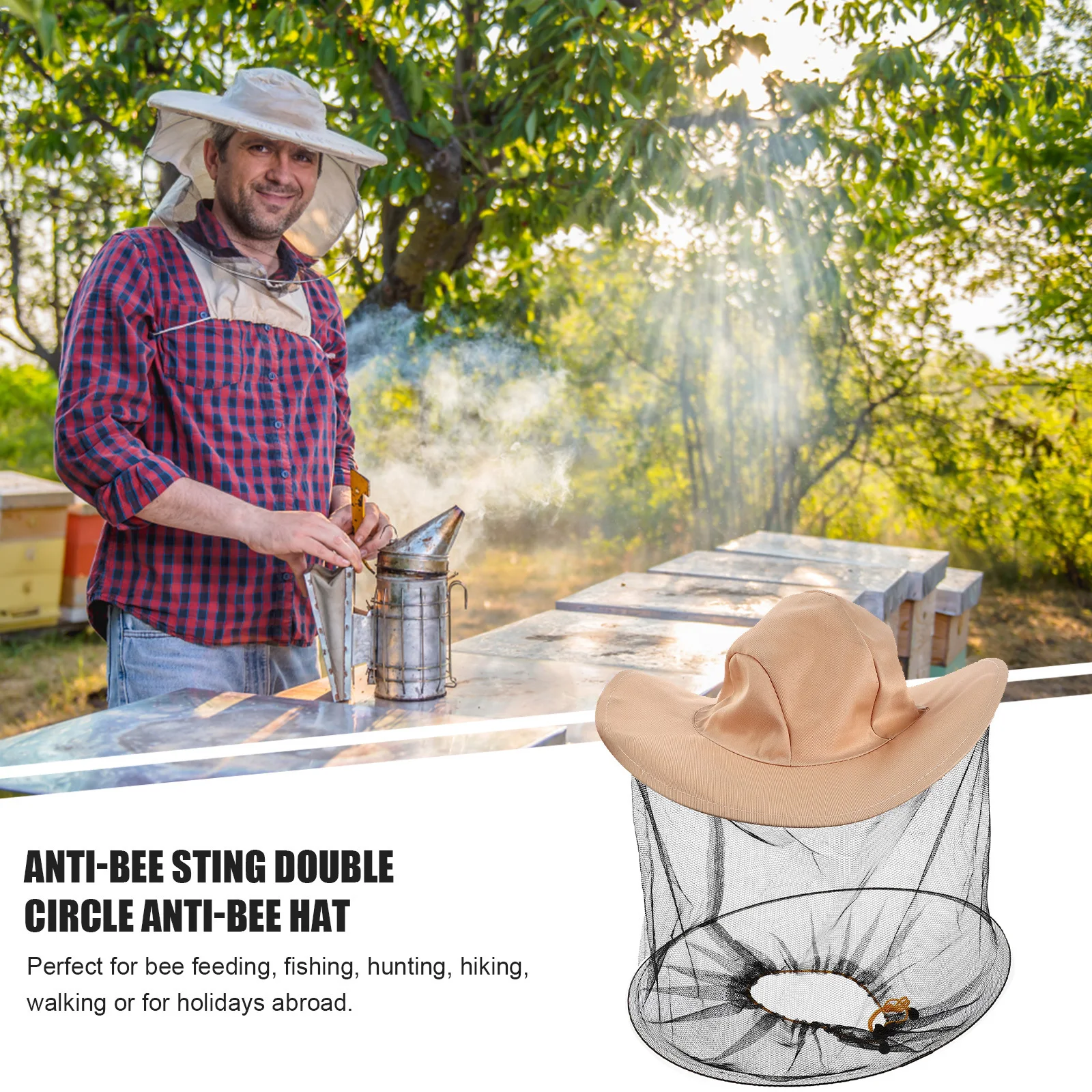 

Protective Beekeeper Hat Quick-Drying Sun Shade Face Neck Cover Perfect for Fishing Hunting Hiking Travel Hat Outdoor Accessory