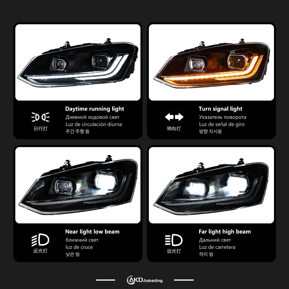 

Модель AKD для Polo Virtus 2011-2017: Новые фары в стиле Polo, замена DRL, дневные ходовые огни, проектор, фейслифтинг.