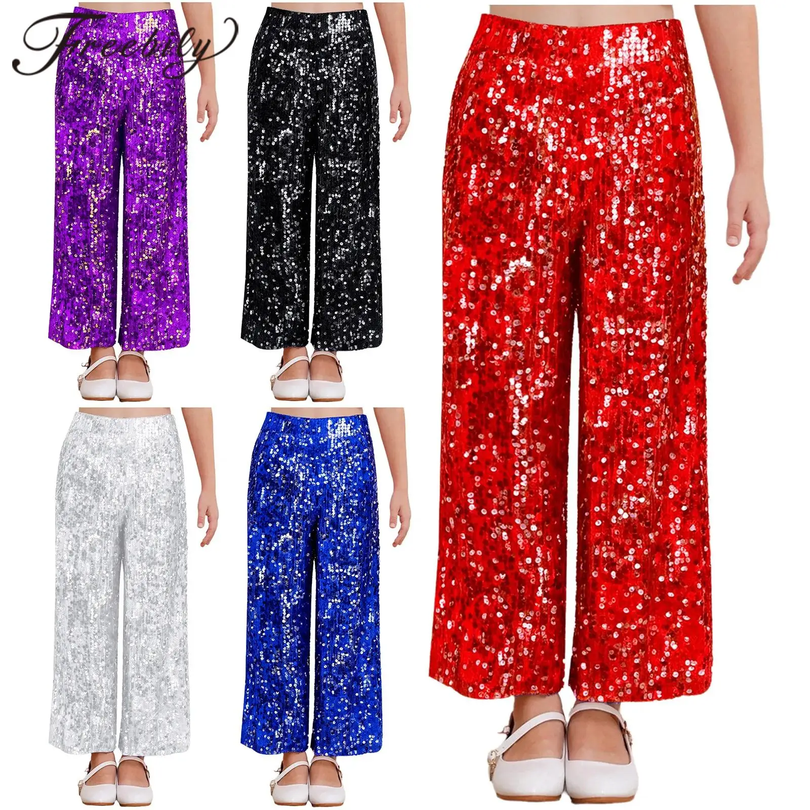 

Детская уличная одежда, модные брюки с блестками для девочек, музыкальный фестиваль, 70-е годы, джазовые танцы, дискотека, наряды, брюки, вечерние костюмы для выступлений на сцене