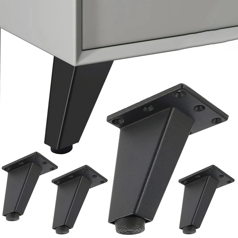 4/8Pcs Furniture Legs Pads  Aluminum Alloy Sofa Bed Feet Heavy Duty Solid Square Sloping Table Cabinet Replacement