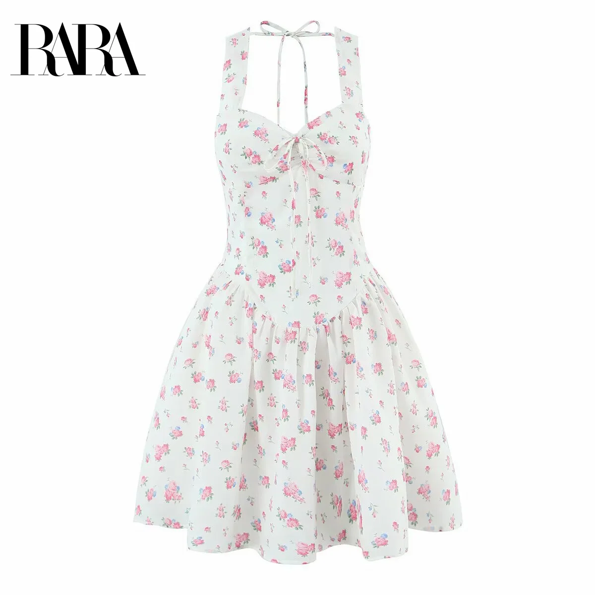 

RARA2025 New Summer Women's Clothing French Pastoral Style Floral Sling Skirt Ultra-short Puffy Skirt Female Princess Style