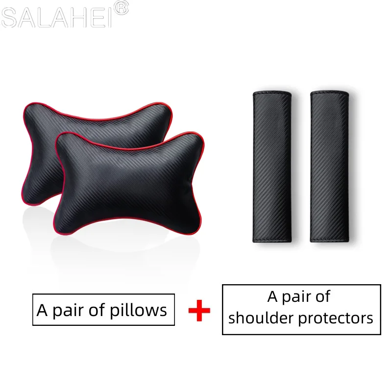 High Fashion Car Headrest Covers Neck Pillow A Pair Seat Belt Shoulder Protector For Seat Cupra Auto Interior Accessories