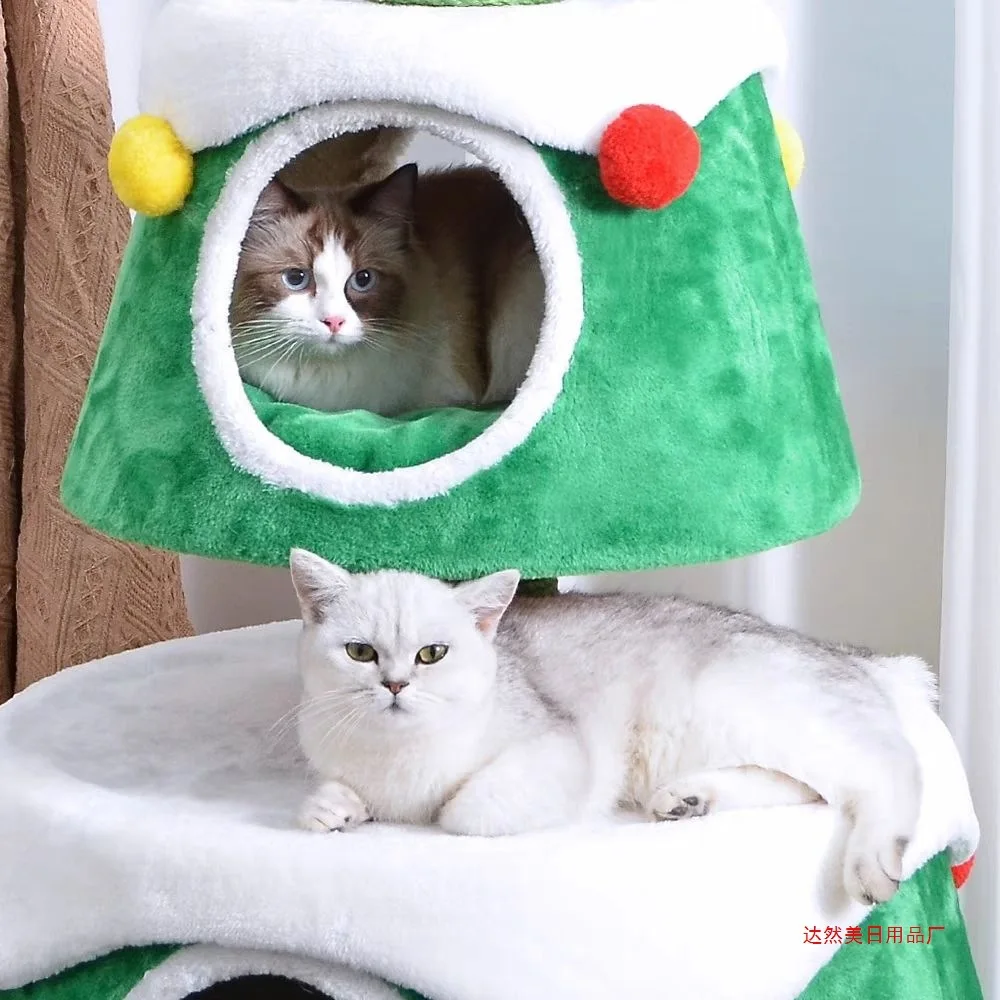 Christmas Giant Cat Nest Tree Climbing Cats Scratching Board Pet House