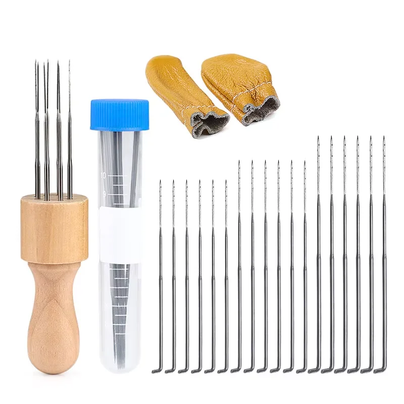 

MIUSIE Wooden Round Handle Wool Felt Knitting Needle 3Sizes Felting Needles Tool DIY Sew Handmade Working Suitable For Beginners