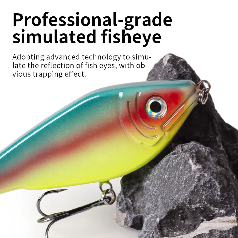 Hanlin 5.12inc/50g طائرة شراعية Jerkbait غرق الصيد إغراء Wobblers لعبة كبيرة الصيد بايك موسكي باستر الطعم الاصطناعي معالجة #5