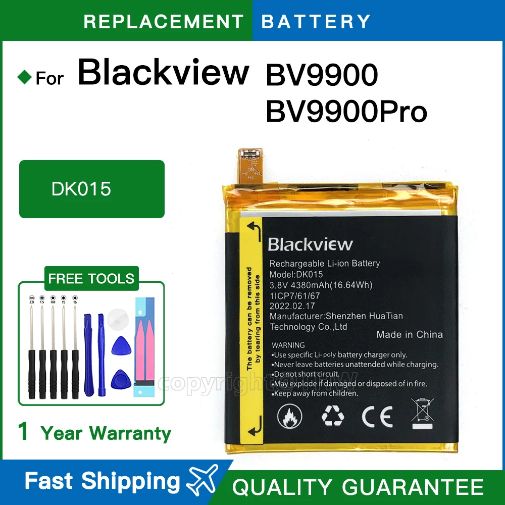 

Brand new Battery DK015 Original 4380mAh For Blackview BV9900 /BV9900 Pro Phone Batteria +FREE TOOLS