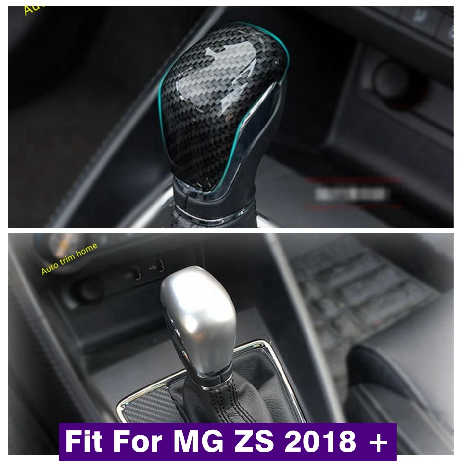 

ABS Carbon Fiber Matte Gear Shift Decor Head Knob Handle Grip Protector Cover Trim Fit For MG ZS 2018 - 2023 Car Accessories