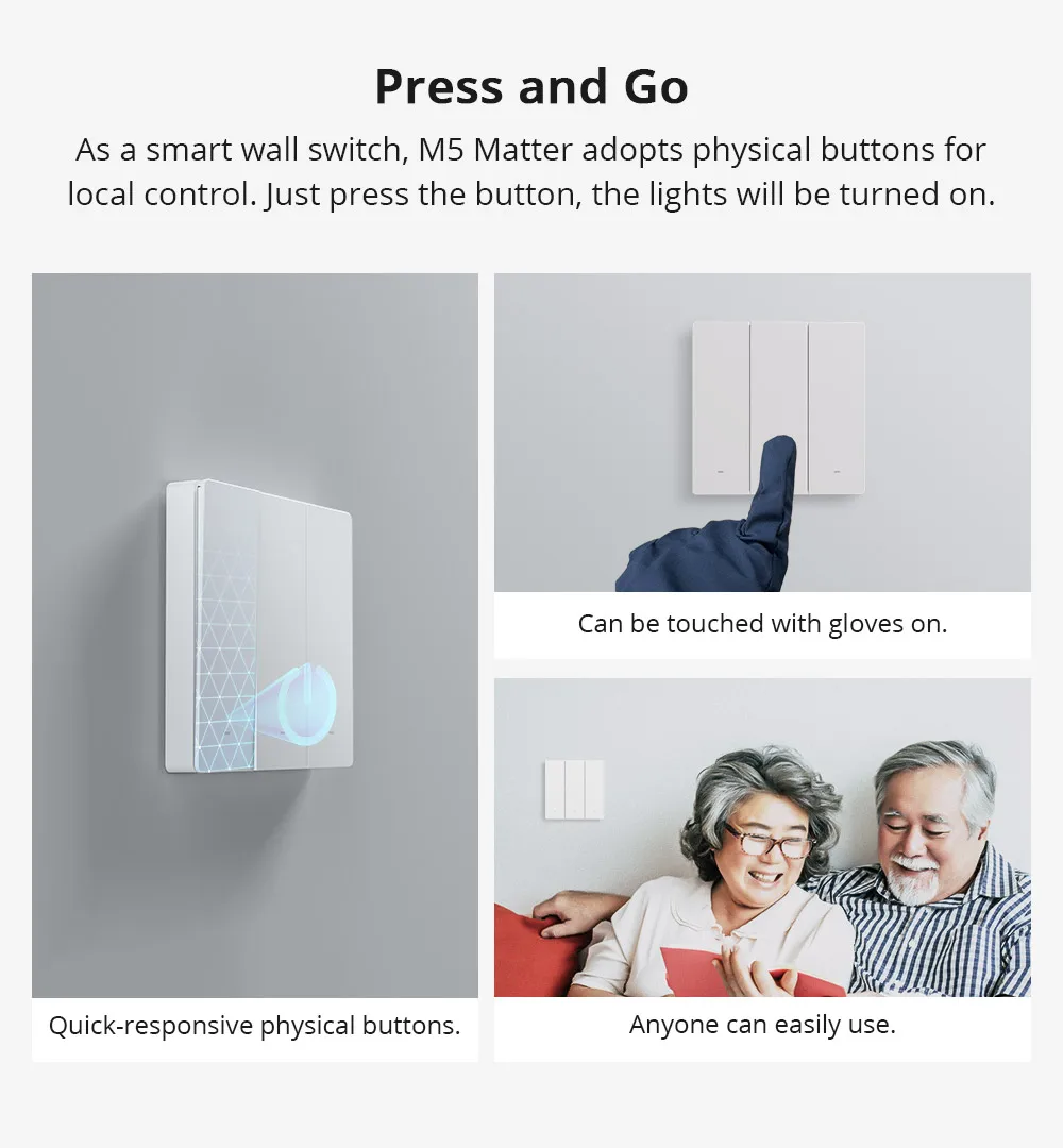 Sonoff M5 120W 86W Matter Wifi Smart Wall Switch Remote Control via eWelink APP Voice Control with Alexa Google Home Homekit