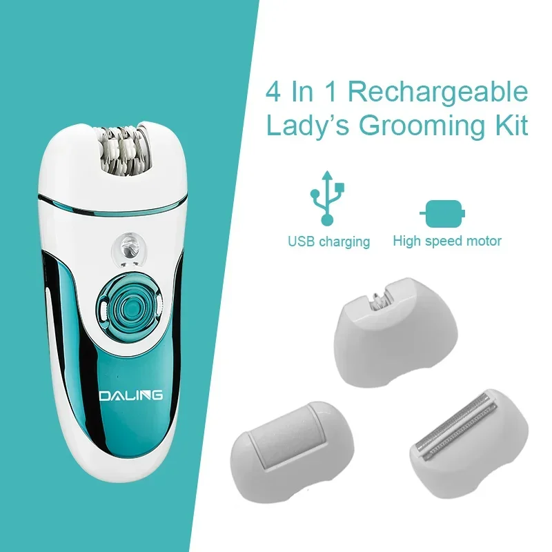 DALING DL-6018 USB Charging Home Portable Multifunctional 4-in-1 Electric Hair Removal Set