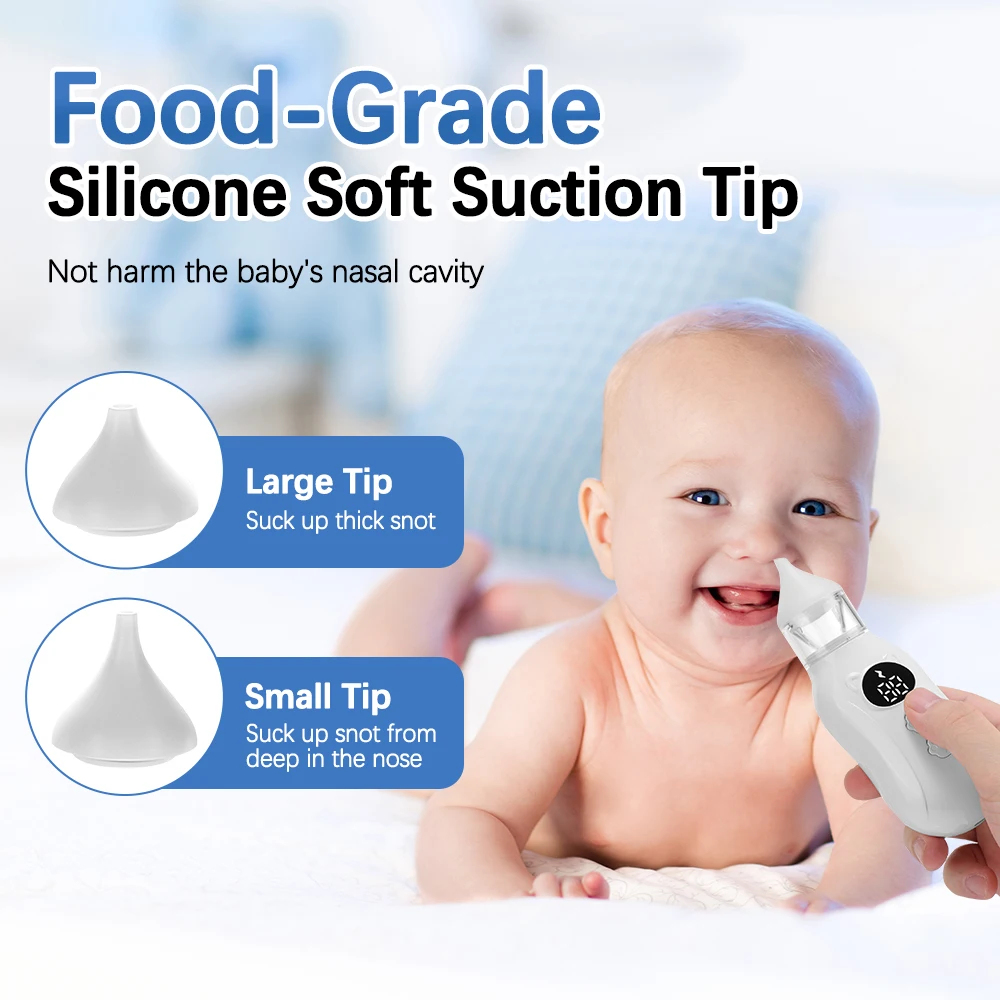 Baby Electric Nasal Aspirator Low Noise 9 Suction Levels Rechargeable Nose Sucker Cleaner Snot Booger Mucus Remover For Infant