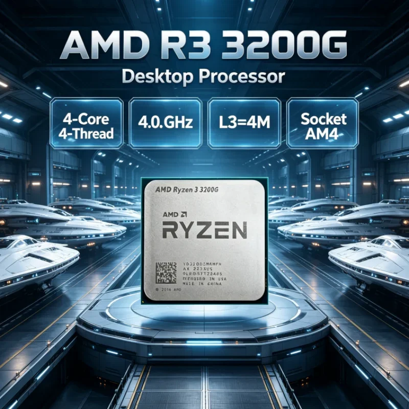 AMD Ryzen 3 3200G 4-Core 4-Thread DDR4 R3 3200G Socket AM4 APU 65W Processor 4.0 GHz L3=4M for Office