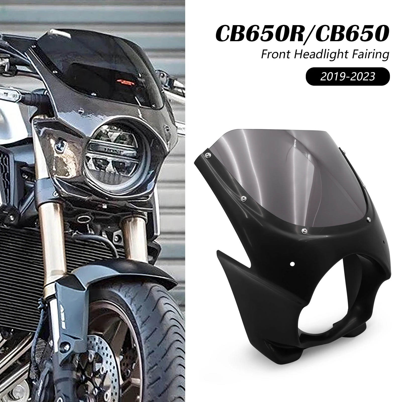 

For HONDA CB650R CB650 2019-2023 CB650 R Motorcycle Accessories Headlight Fairing Front Head Windshield Cover Windscreen