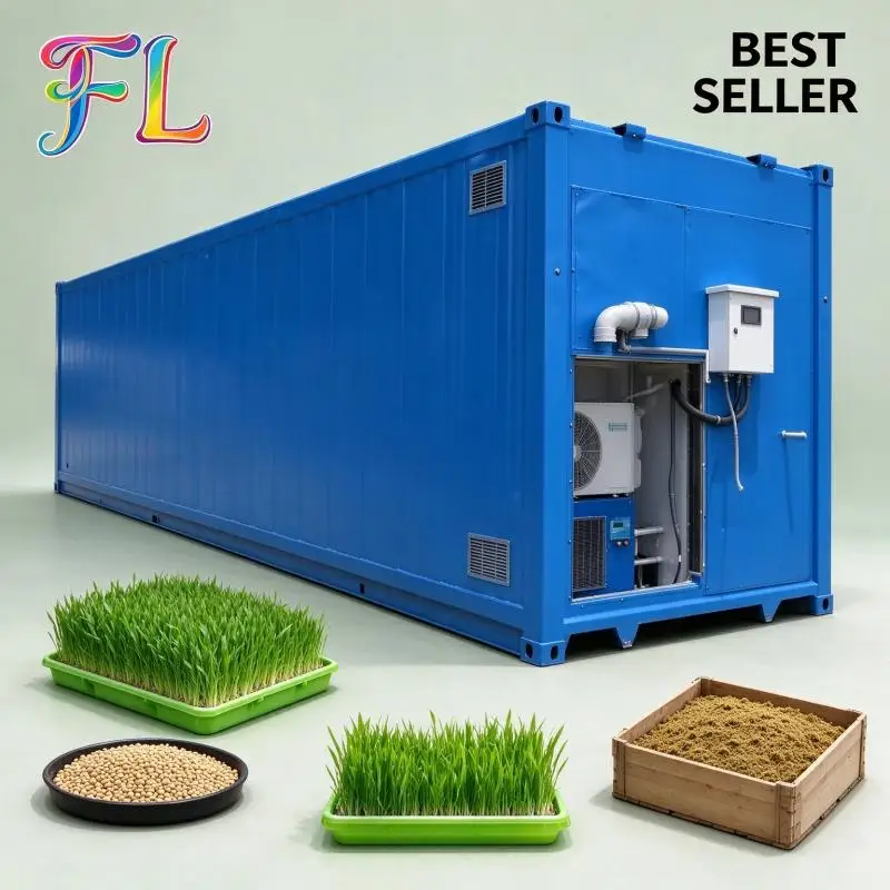 Hydroponic Green Fodder Wheat Alfalfa Cattle Grass Bud Seedling Growing Sprout Sprouting System Machine