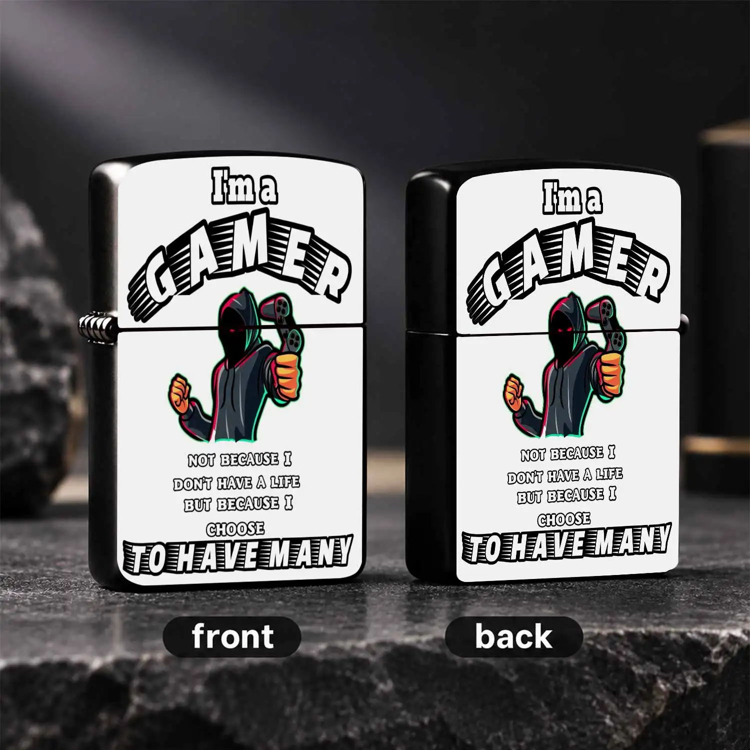 I'M A Gamer Print Lighter, Windproof Portable Lightweight Lighter, Ideal Daily Carry Accessory For Game Lovers, Smooth Ignition Long Lasting Use, Perfect For Indoor Outdoor Daily Use, Festive Birthday Present For Gaming A Humorous And Inter