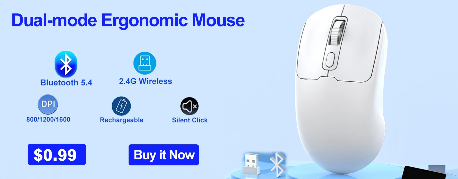 2,4G Drahtlose Maus Gaming Maus Ergonomische Mäuse 800-1200-1600 DPI Maus Wiederaufladbare Büro Mäuse für PC Laptop macbook Pro – Detail 1