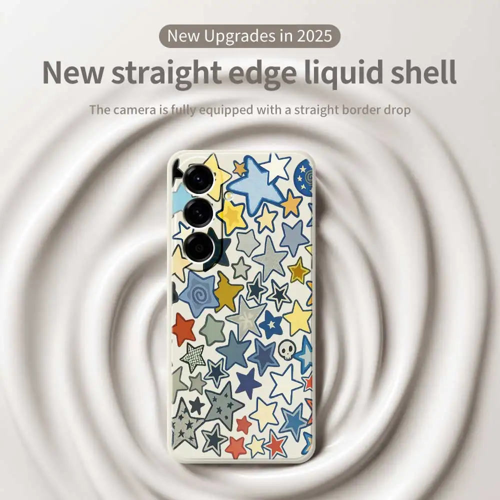 삼성 갤럭시 A56 A32 A23 A22 5G A32 A23 4G A55 A54 A53 A52 A51 A35 A34 A31 A25 A24용 화려한 별 무늬 소프트 폰 케이스